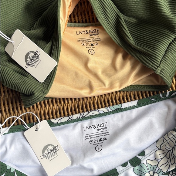 NWT Livy&Kate Swim Top and Skirt small and large olive and Baja - Picture 3 of 8